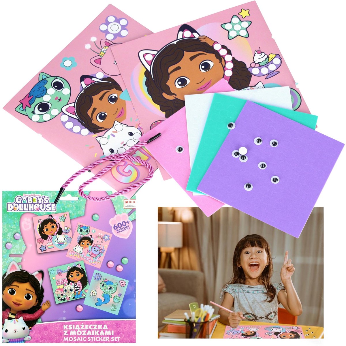 Gabbys Dollhouse Creatieve set, mozaïekboek, 600 foamstickers